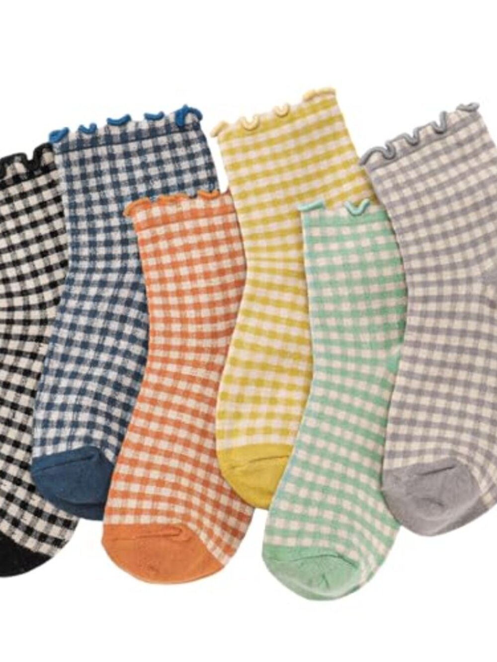 BRAND NEW Women Ruffle Striped Frilly Socks, 6 Pairs